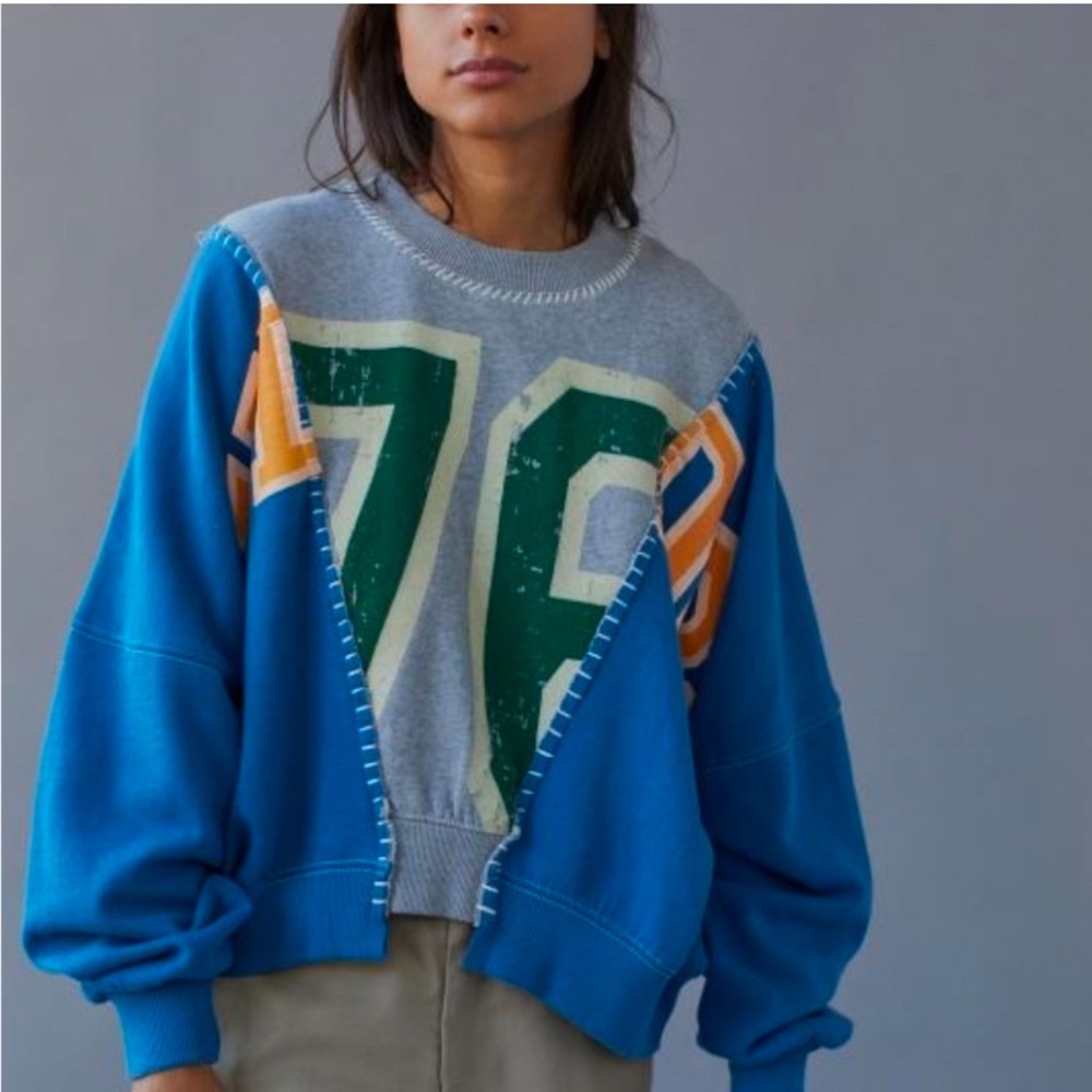 BDG Urban Outfitters Martina Spliced Crew Neck Sweatshirt